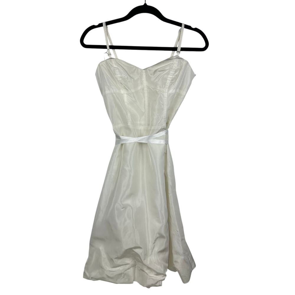 Fredsun Paris Womens Fairy Flare Skirt Corset Bodice Ribbon White Dress Small